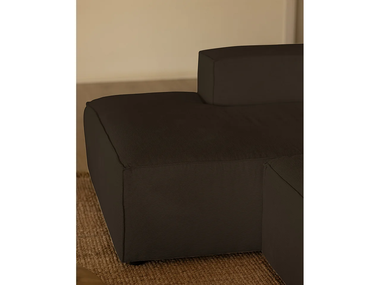 Divano 4/5 posti CHL sinistra velluto a coste grigio scuro 300x175cm