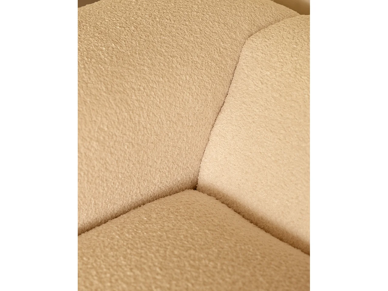 Sofá de 3 módulos curvo con chaise longue izquierdo bouclé blanco 320x70x172cm - BERTA - DECOWOOD