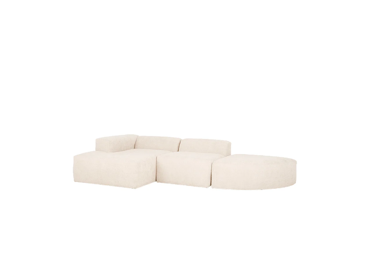 Canapé d'angle gauche 5/6 places 3 modules en blanc