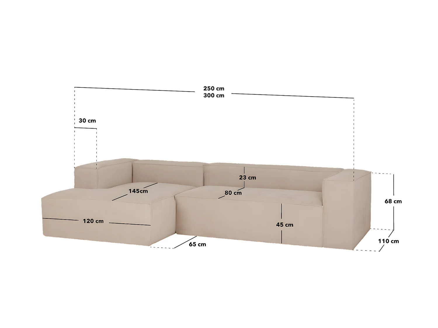 Divano 3 posti CHL sinistra velluto verde 250x175cm
