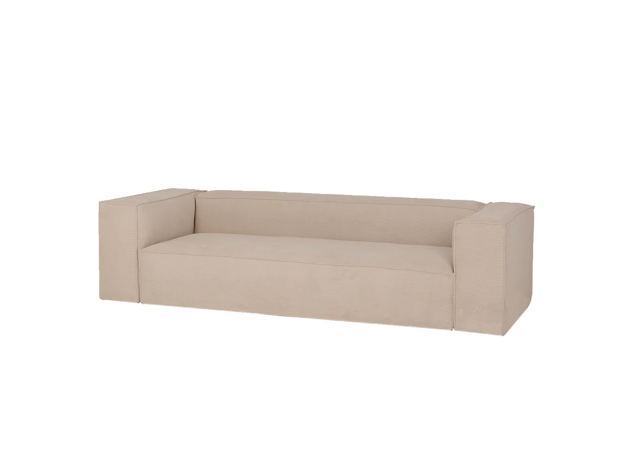 Sofá de 3/4 plazas de pana color beige 210x70x110cm - LOLA - DECOWOOD