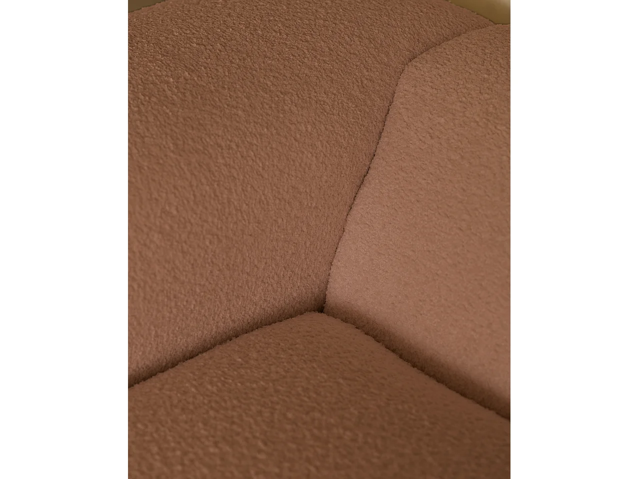 Canapé 5/6 places 3 modules courbe d'angle droit en bouclé rose