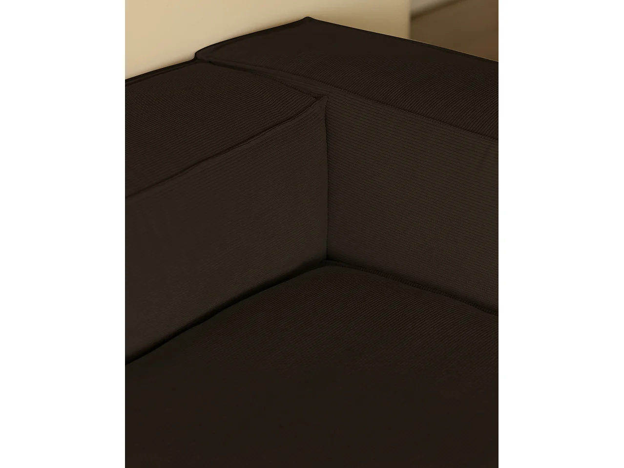 Sofá de 4/5 plazas con chaise longue derecho de pana gris oscuro 300x70x175cm - LOLA - DECOWOOD