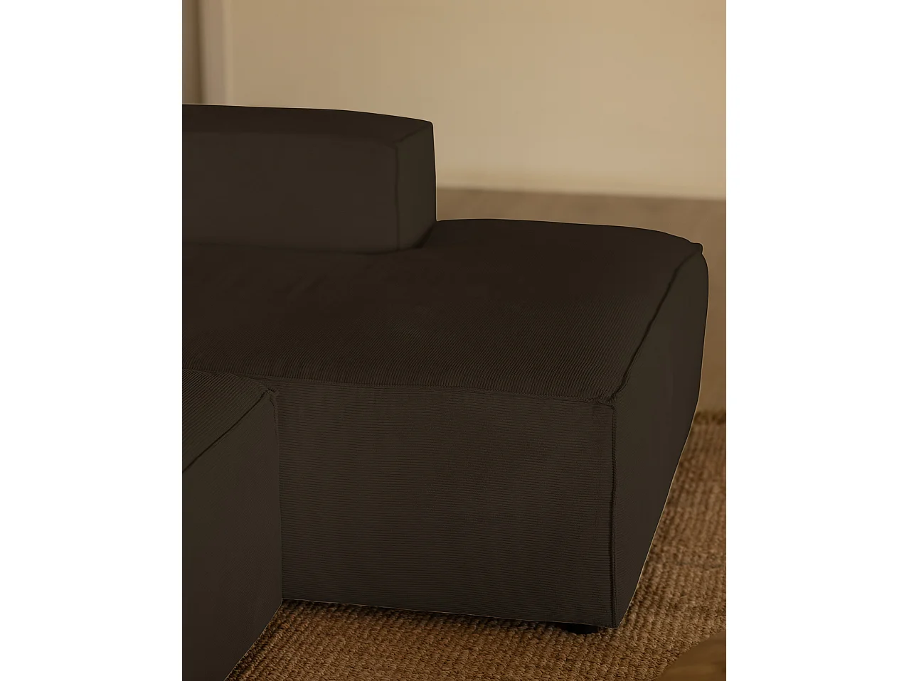 Divano 4/5 posti CHL destra velluto grigio scuro 300x175cm