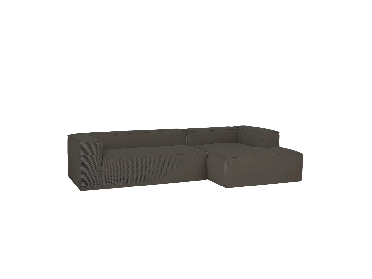 Canapé 2 places avec chaise longue d'angle droite en gris foncé
