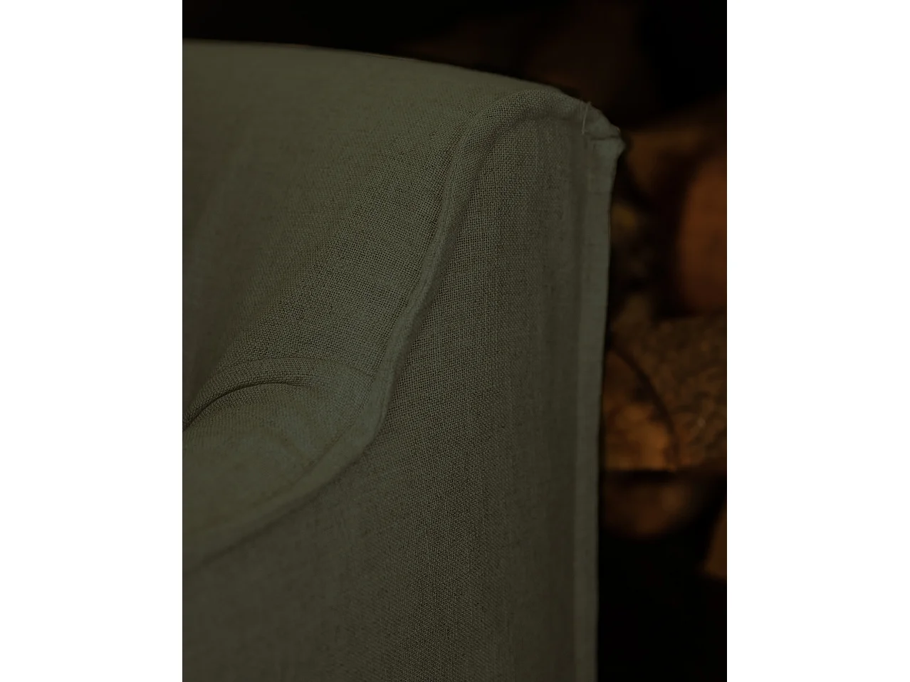 Canapé 2 places en coton et lin déhoussable couleur bleu