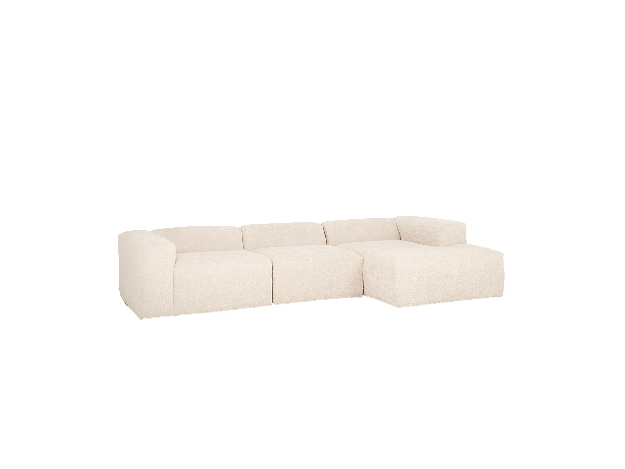 Canapé 5/6 places 3 modules d'angle droit en boucle en blanche