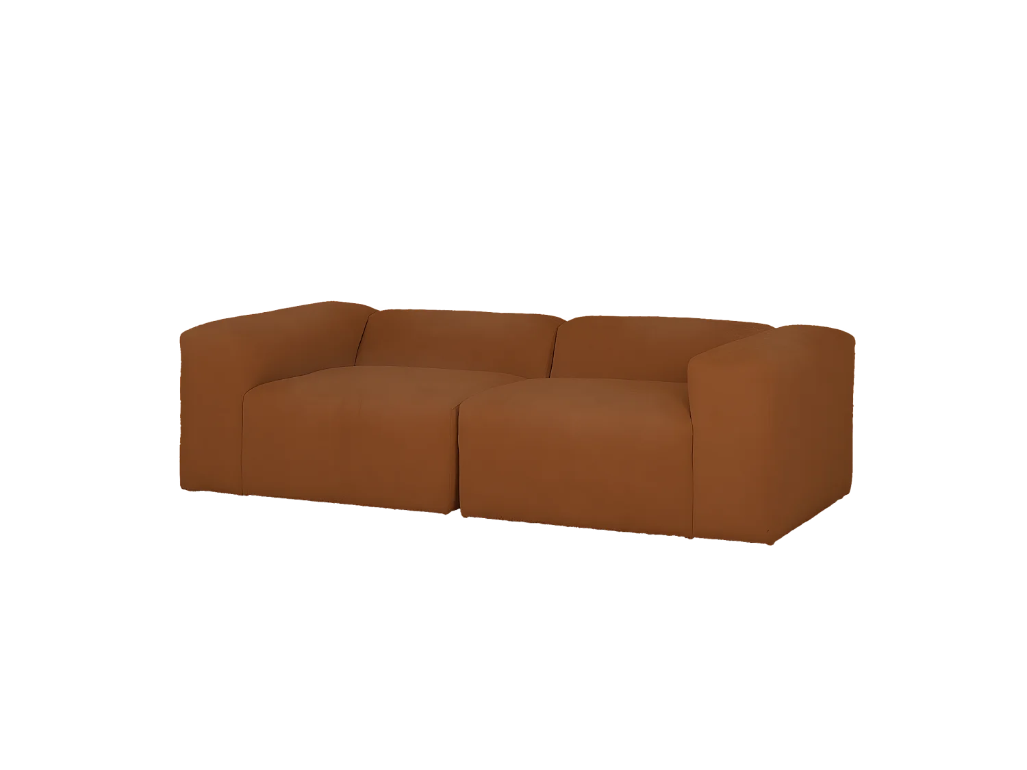 Sofá de 4 plazas de 2 módulos de bouclé color cobre 240x70x110cm - BERTA - DECOWOOD