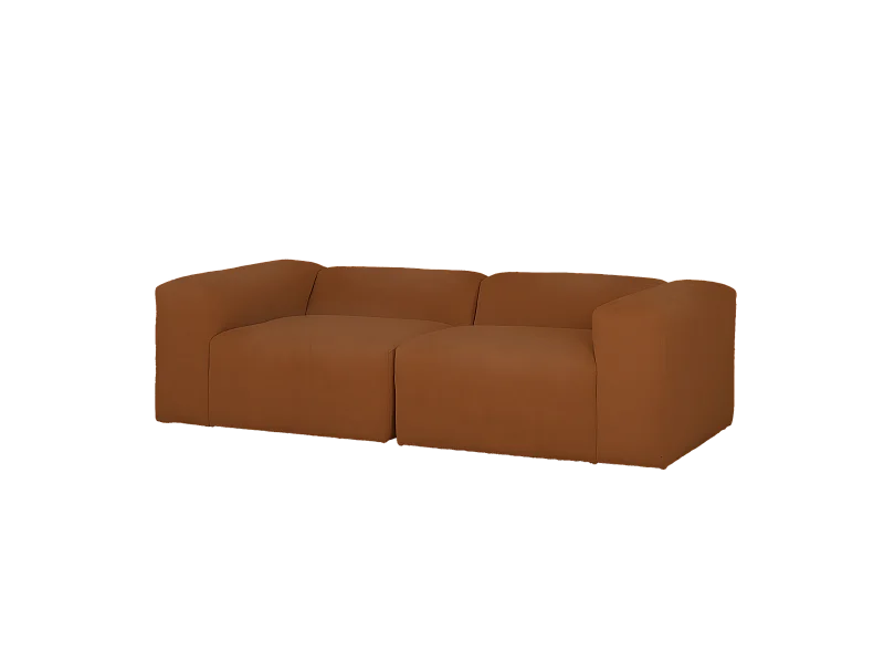Sofá de 4 plazas de 2 módulos de bouclé color cobre 240x70x110cm - BERTA - DECOWOOD