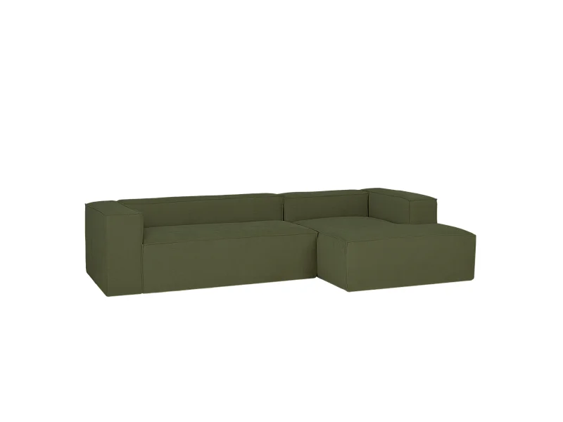 Divano 3 posti CHL destra velluto verde 250x175cm