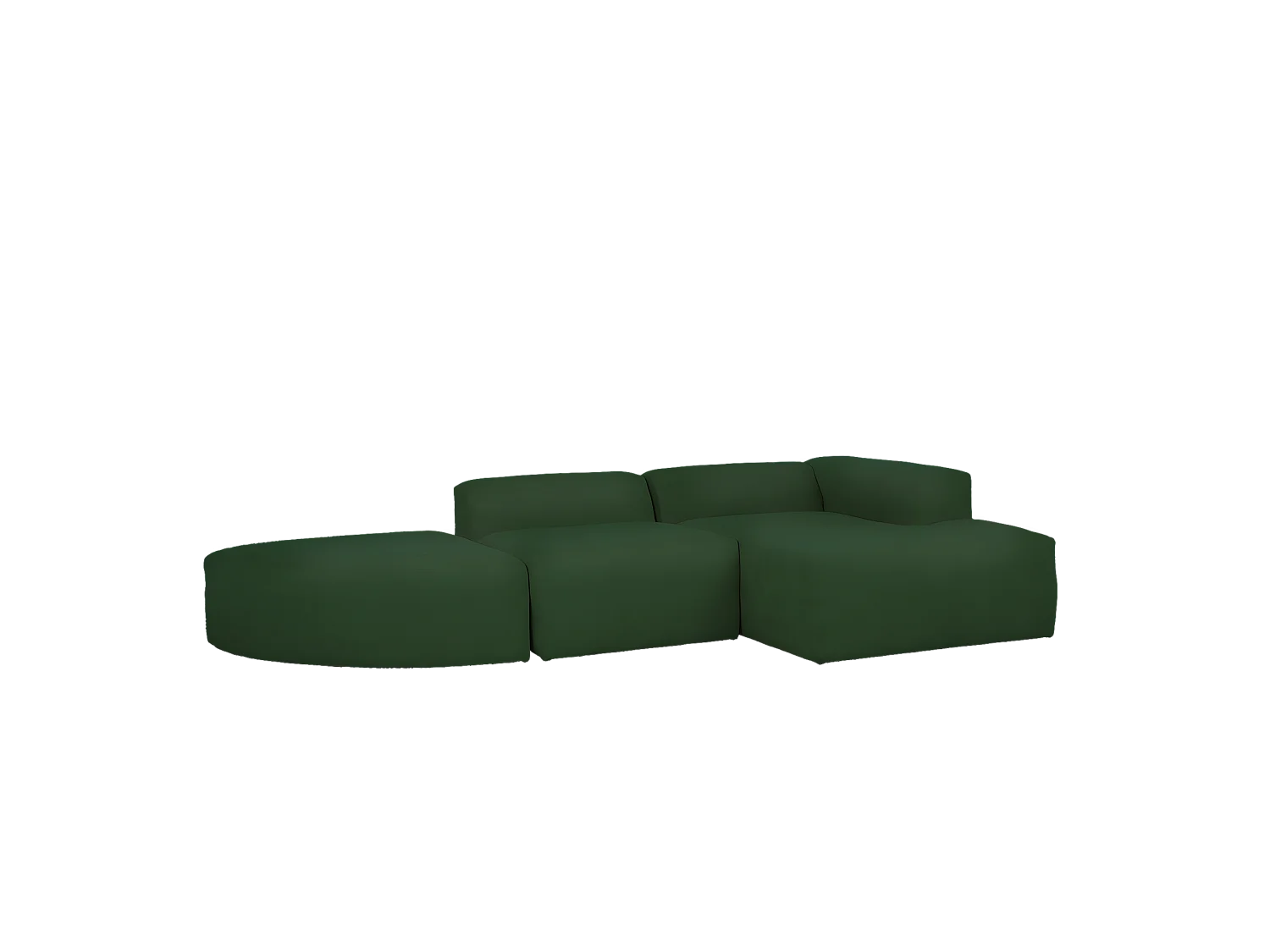 Sofá de 3 módulos curvo con chaise longue derecho bouclé verde 320x70x172cm - BERTA - DECOWOOD