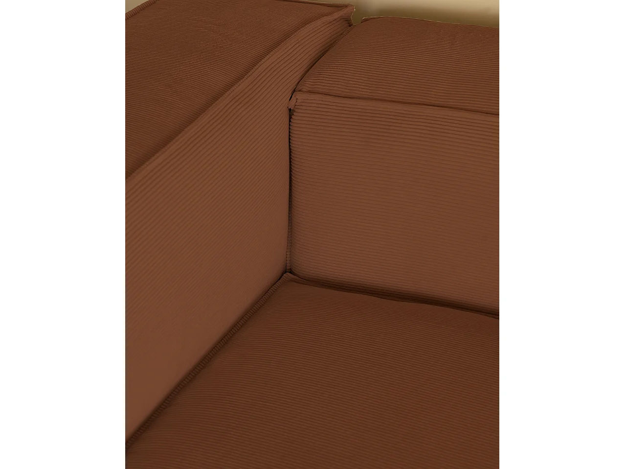 Divano 4 posti in velluto a coste colore corallo 260x110cm