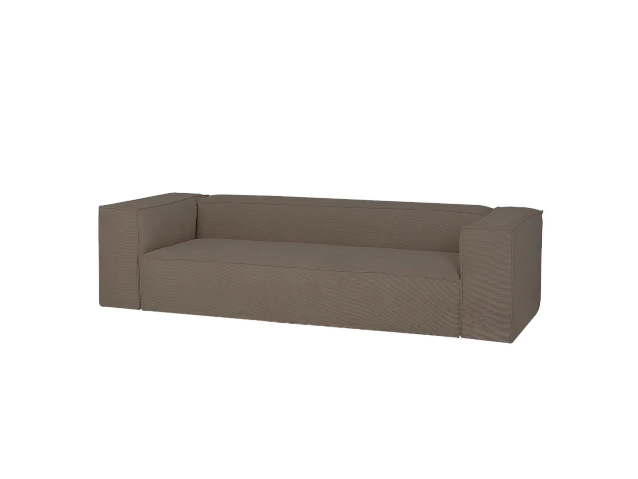 Sofá de 3/4 plazas de pana color marrón topo 210x70x110cm - LOLA - DECOWOOD