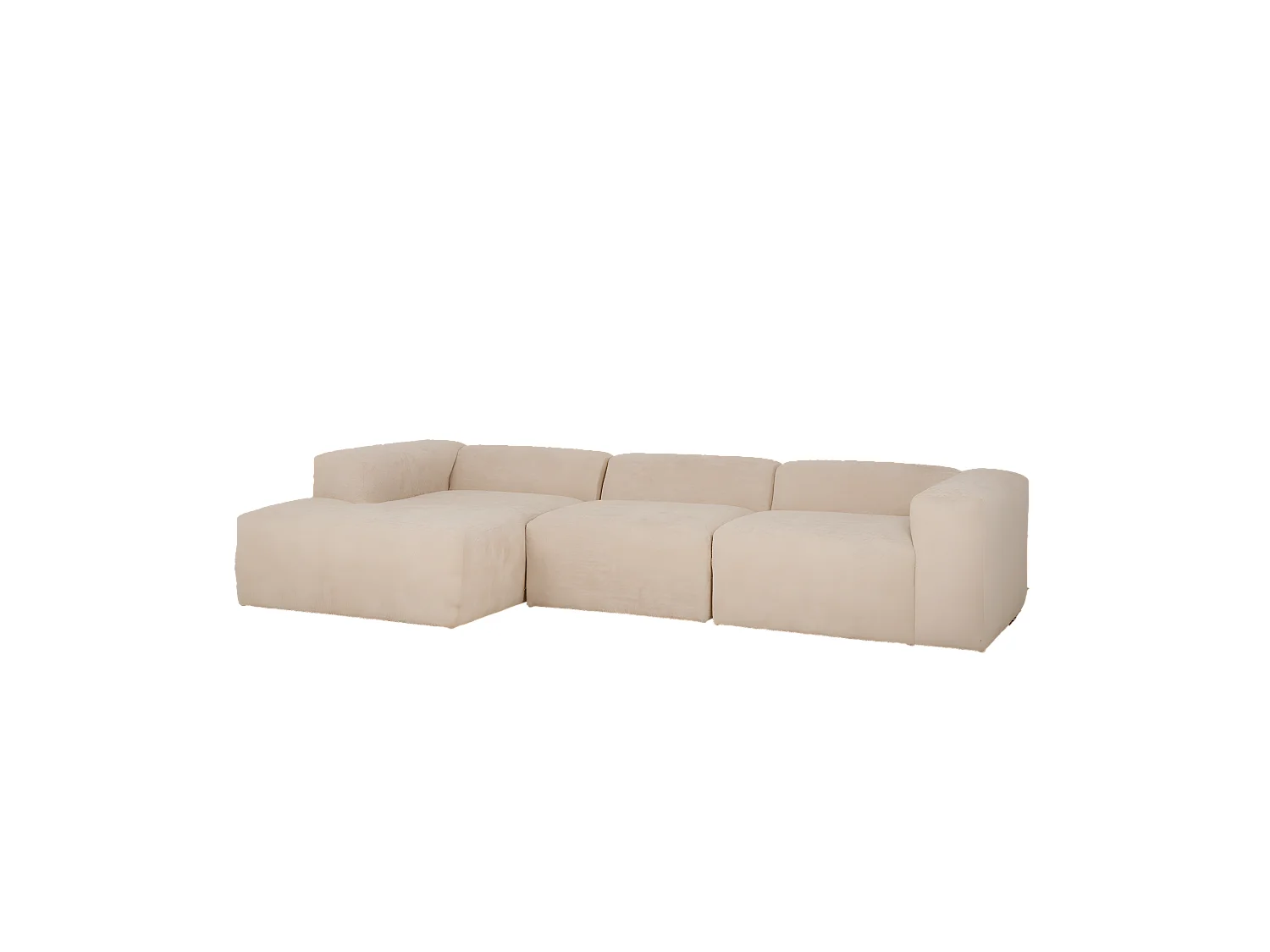 Canapé 5/6 places 3 modules d'angle gauche en bouclé beige