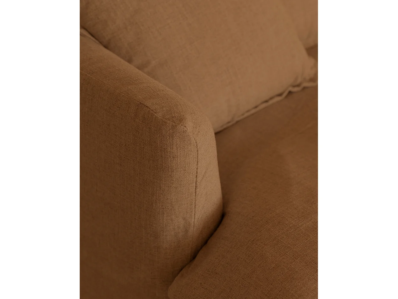 Sofá 2/3 plazas fondo medio de algodón y lino desenfundable teja 250x95x130cm - MIA - DECOWOOD