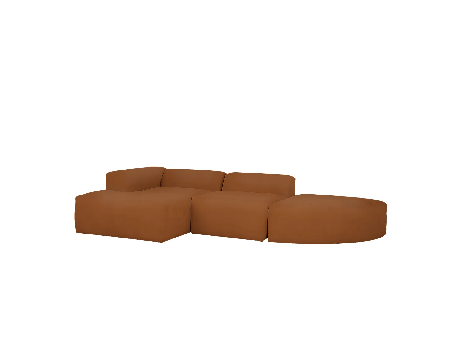 Sofá de 3 módulos curvo con chaise longue izquierdo bouclé cobre 320x70x172cm - BERTA - DECOWOOD