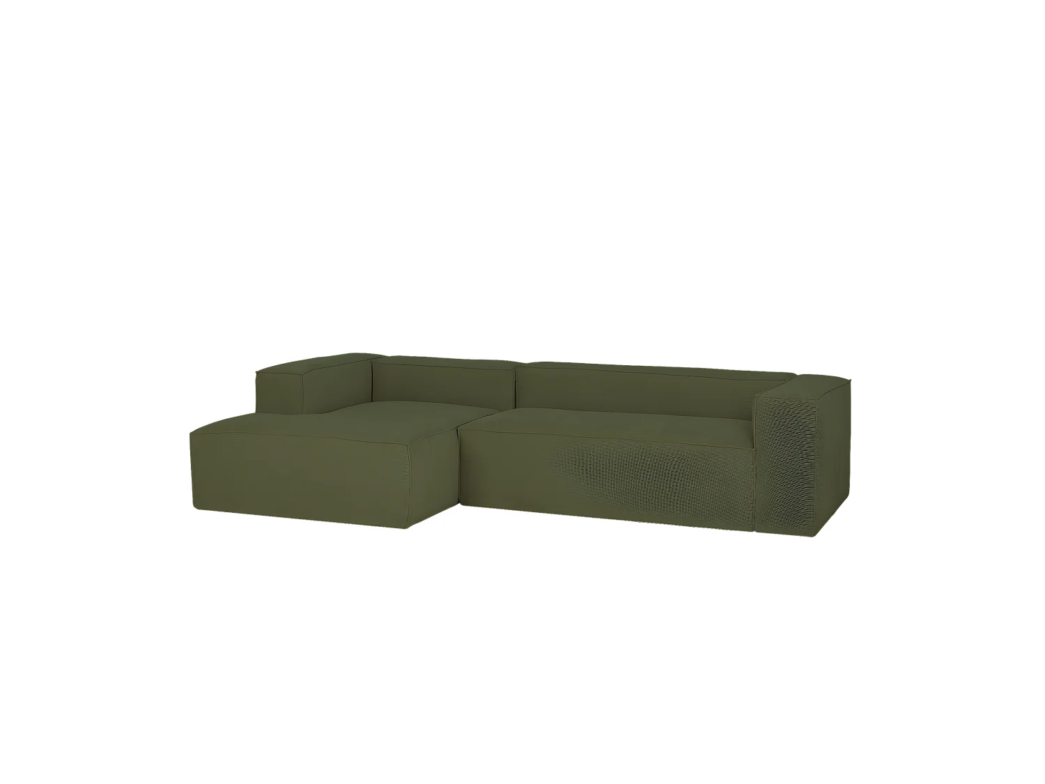 Canapé 4/5 places avec chaise longue d'angle droite en vert