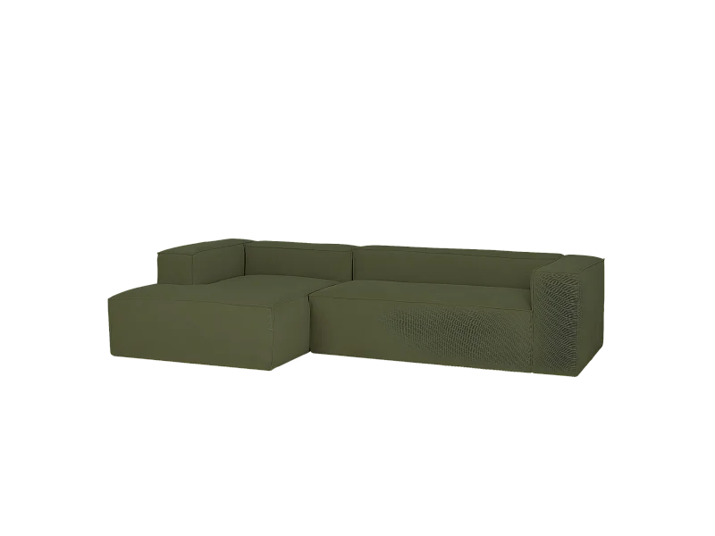 Canapé 4/5 places avec chaise longue d'angle droite en vert