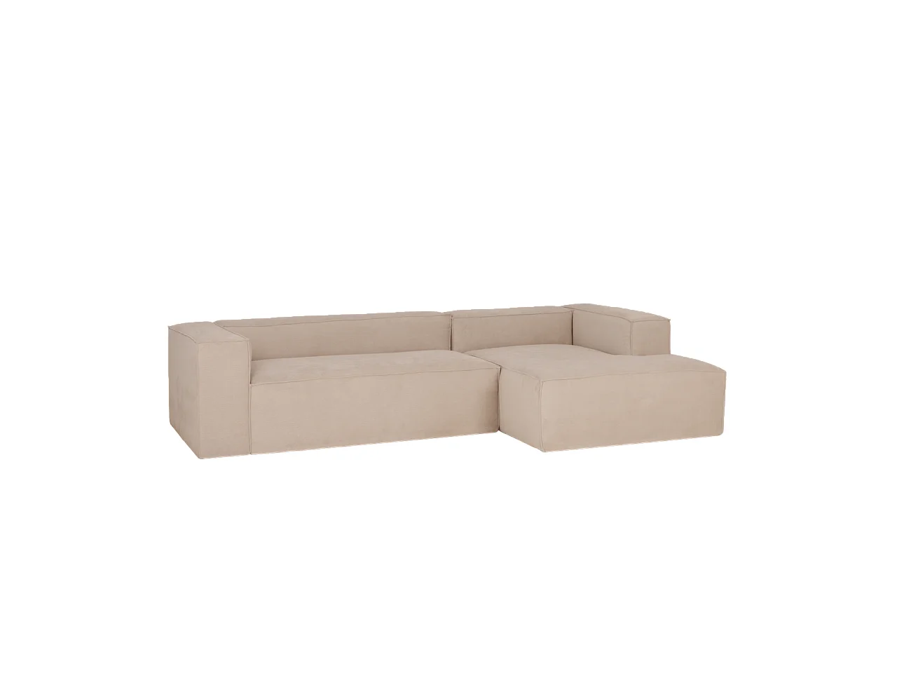 Canapé 4/5 places avec chaise longue d'angle droite en beige