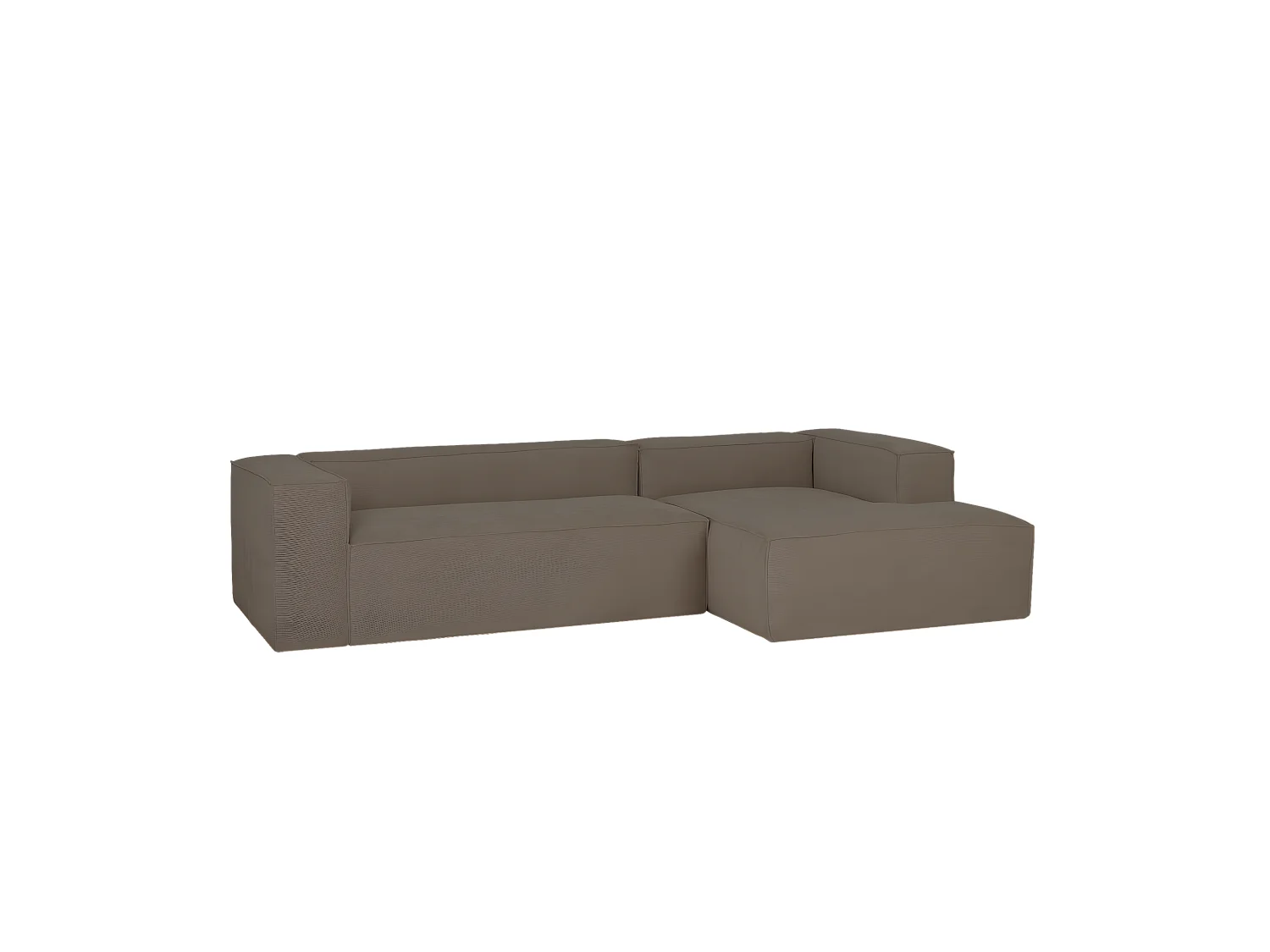 Canapé 2 places avec chaise longue d'angle droite en marron taupe