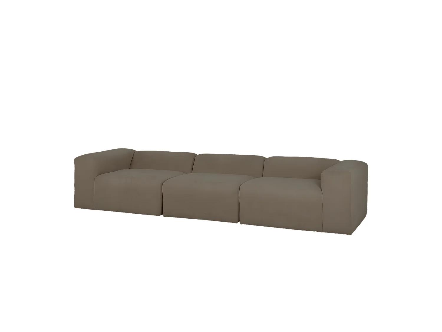 Divano a 3 moduli in bouclé marrone 330x110cm