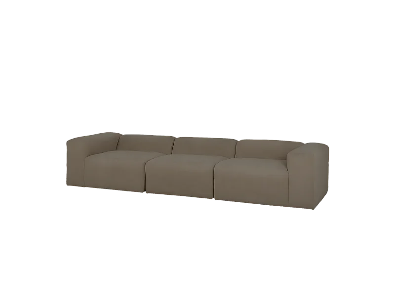 Divano a 3 moduli in bouclé marrone 330x110cm