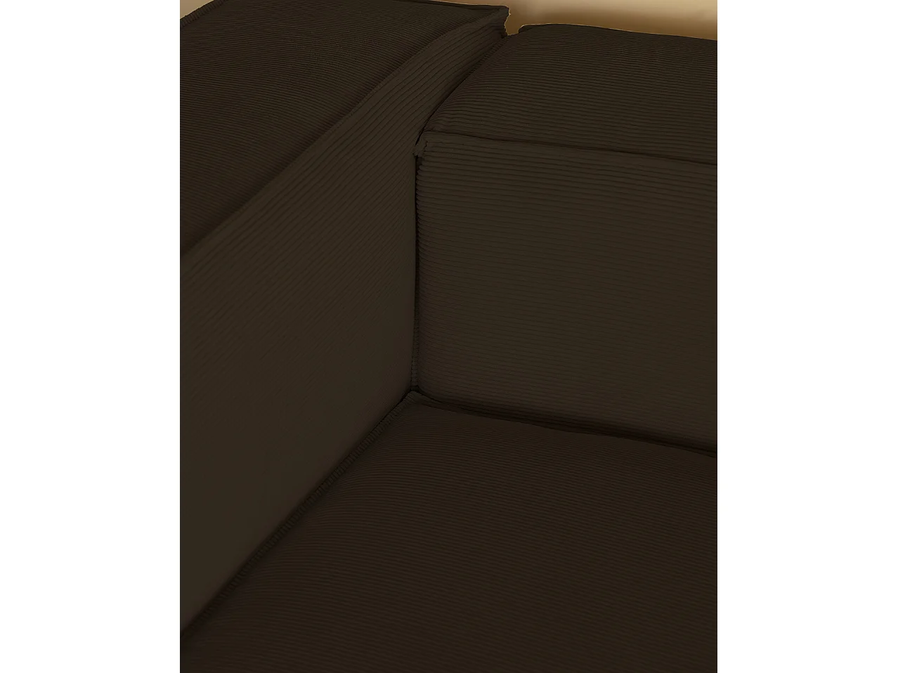 Sofá de 3/4 plazas de pana color gris oscuro 210x70x110cm - LOLA - DECOWOOD