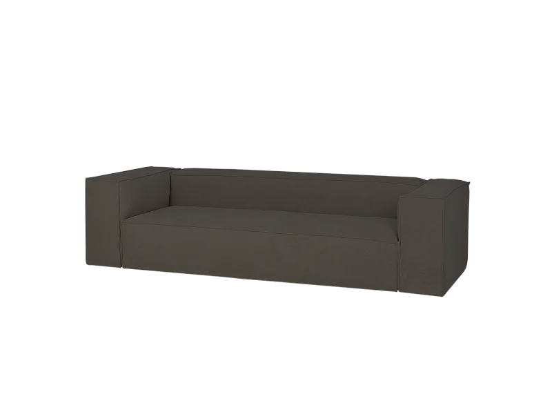 Sofá de 3/4 plazas de pana color gris oscuro 210x70x110cm - LOLA - DECOWOOD