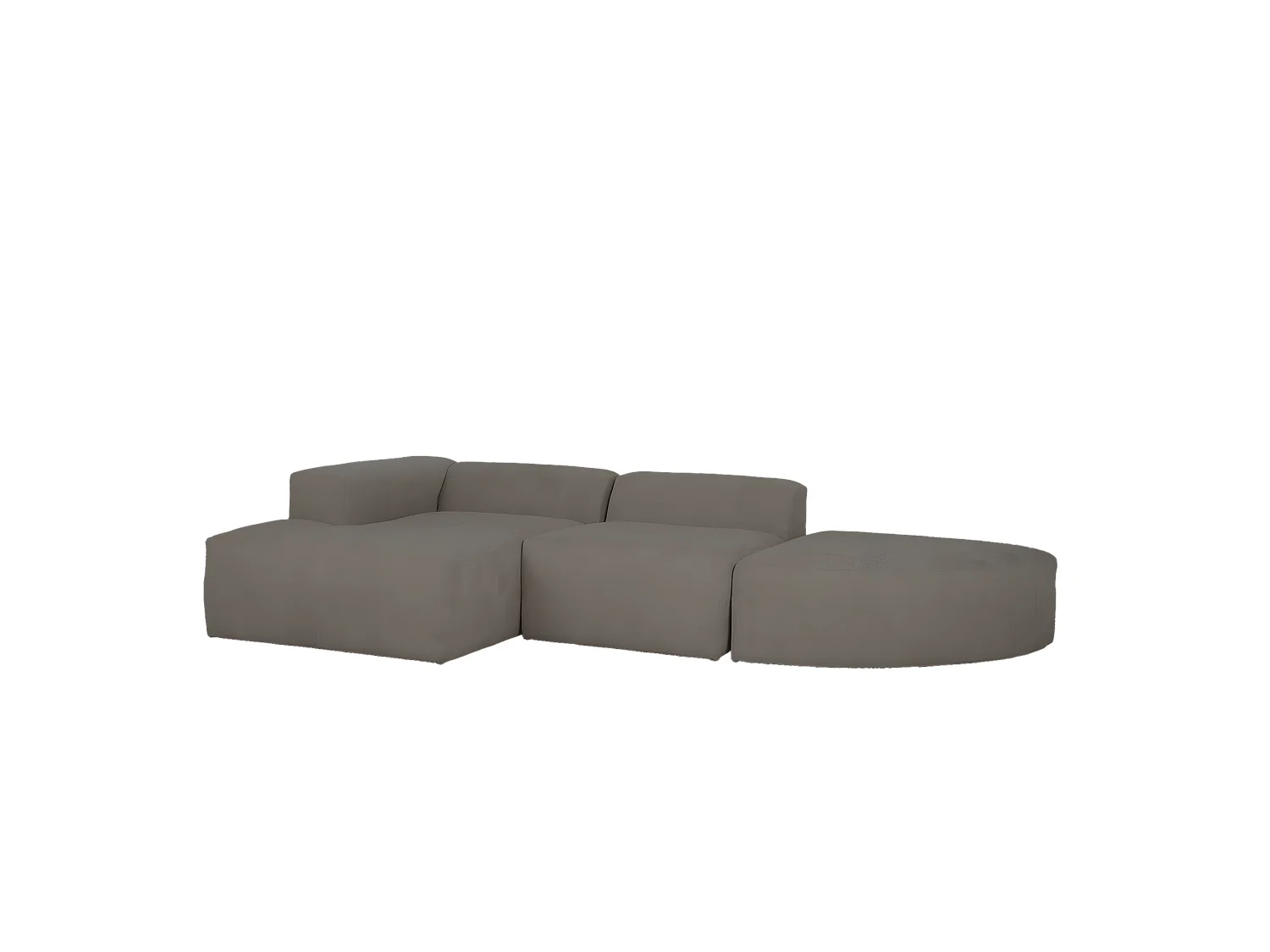 Sofá de 3 módulos curvo con chaise longue izquierdo bouclé gris oscuro 320x70x172cm - BERTA - DECOWOOD