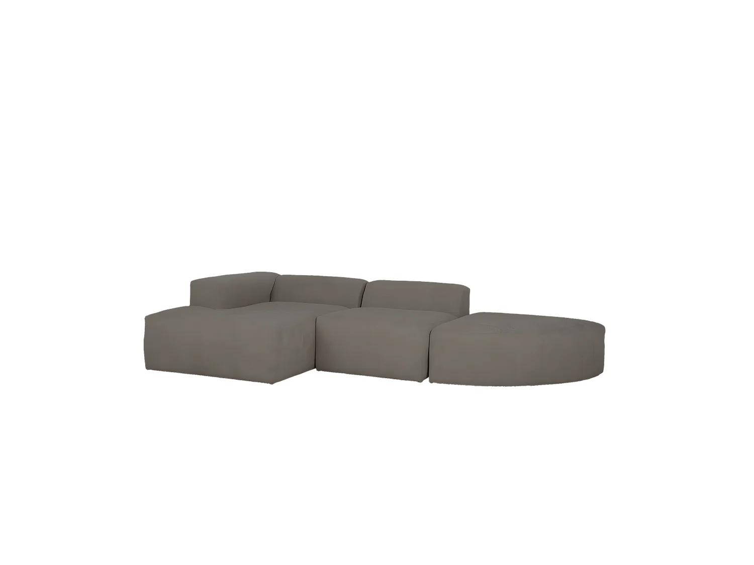 Canapé d'angle gauche 5/6 places 3 modules en gris foncé