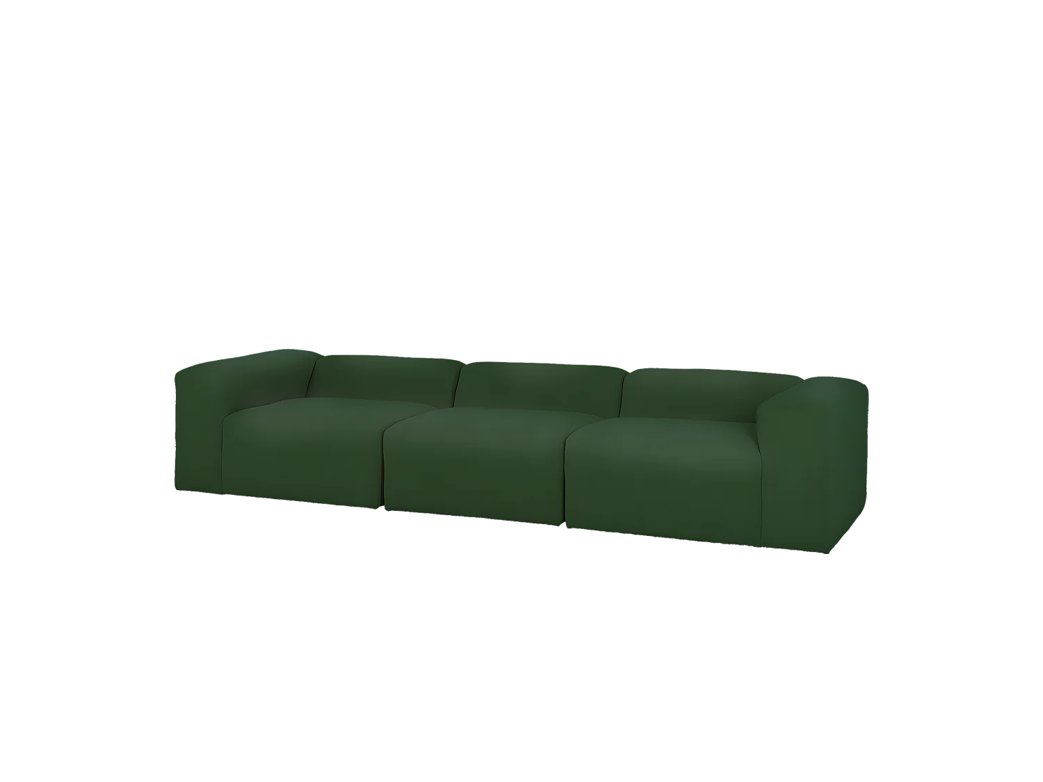 Sofá de 5/6 plazas de 3 módulos de bouclé color verde 330x70x110cm - BERTA - DECOWOOD