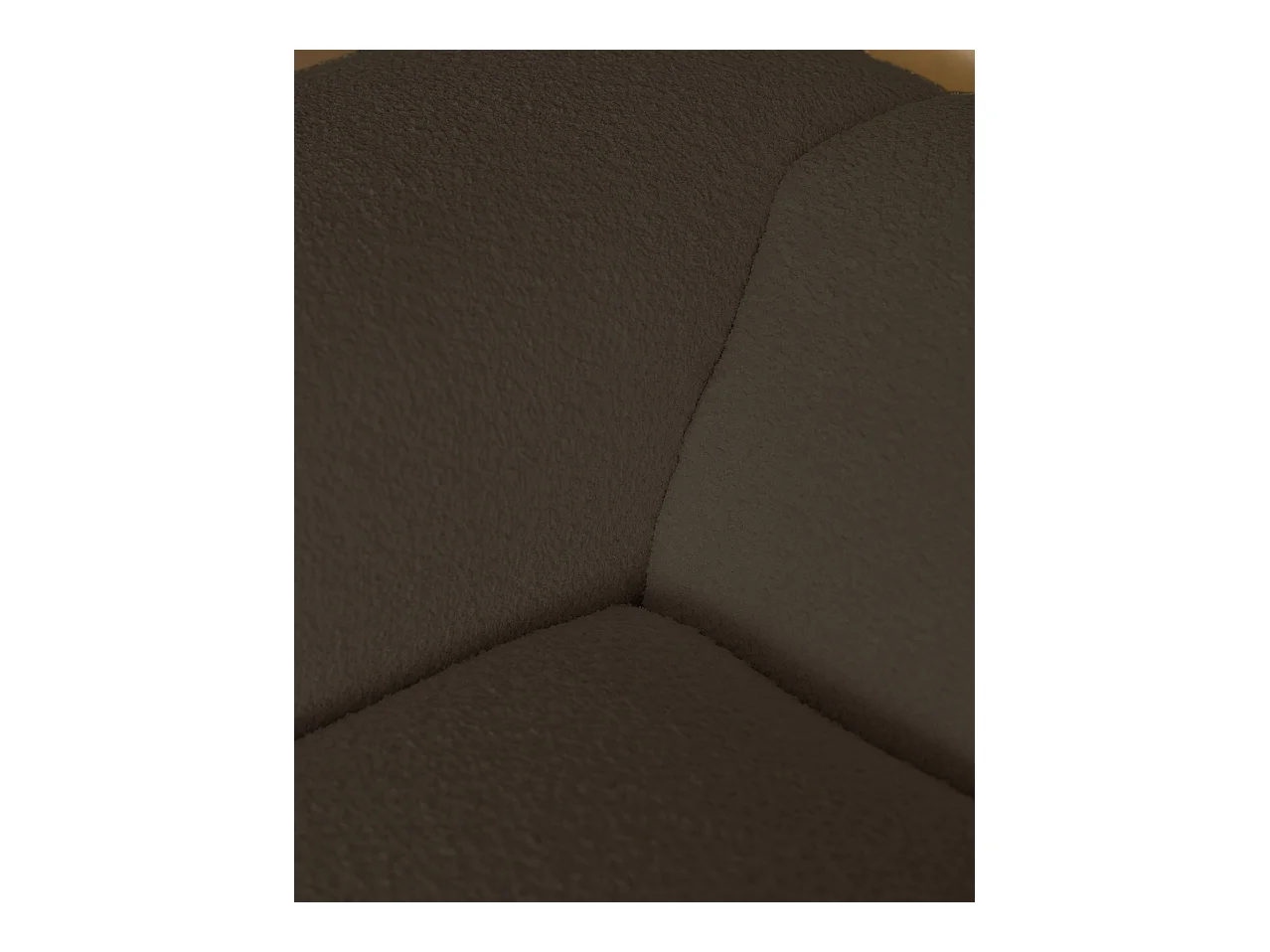 Canapé 5/6 places 3 modules avec courbe à gauche en bouclé gris foncé
