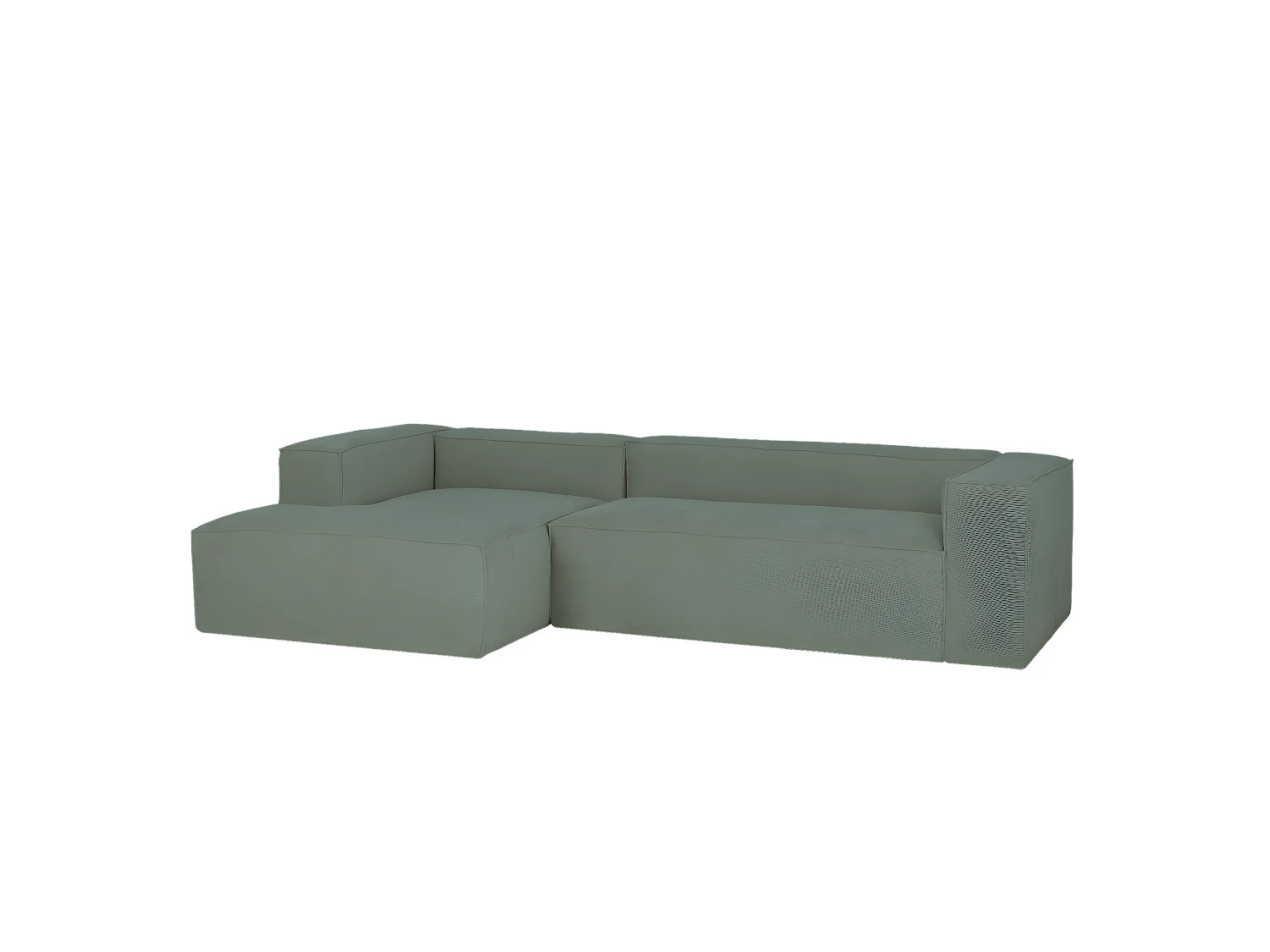 Divano 3 posti CHL sinistra velluto verde bluastro 250x175cm