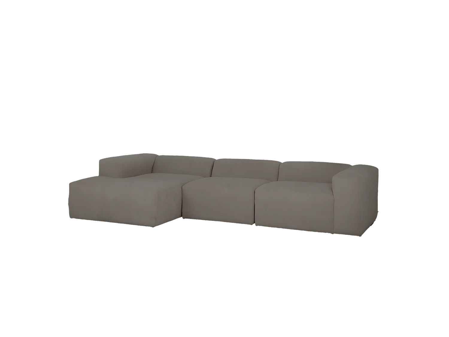 Sofá de 3 módulos con chaise longue izquierdo de bouclé gris oscuro 330x70x172cm - BERTA - DECOWOOD