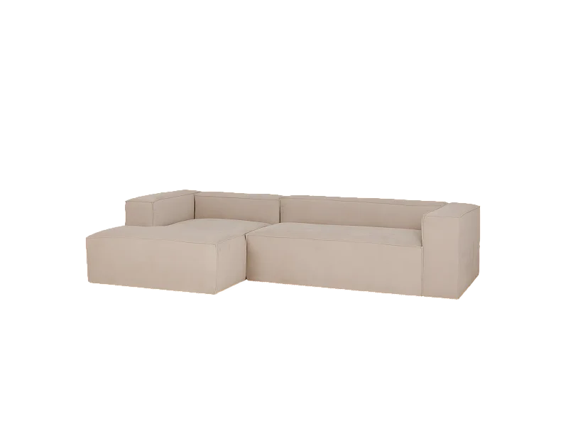 Divano 4/5 posti CHL sinistra velluto beige 300x175cm