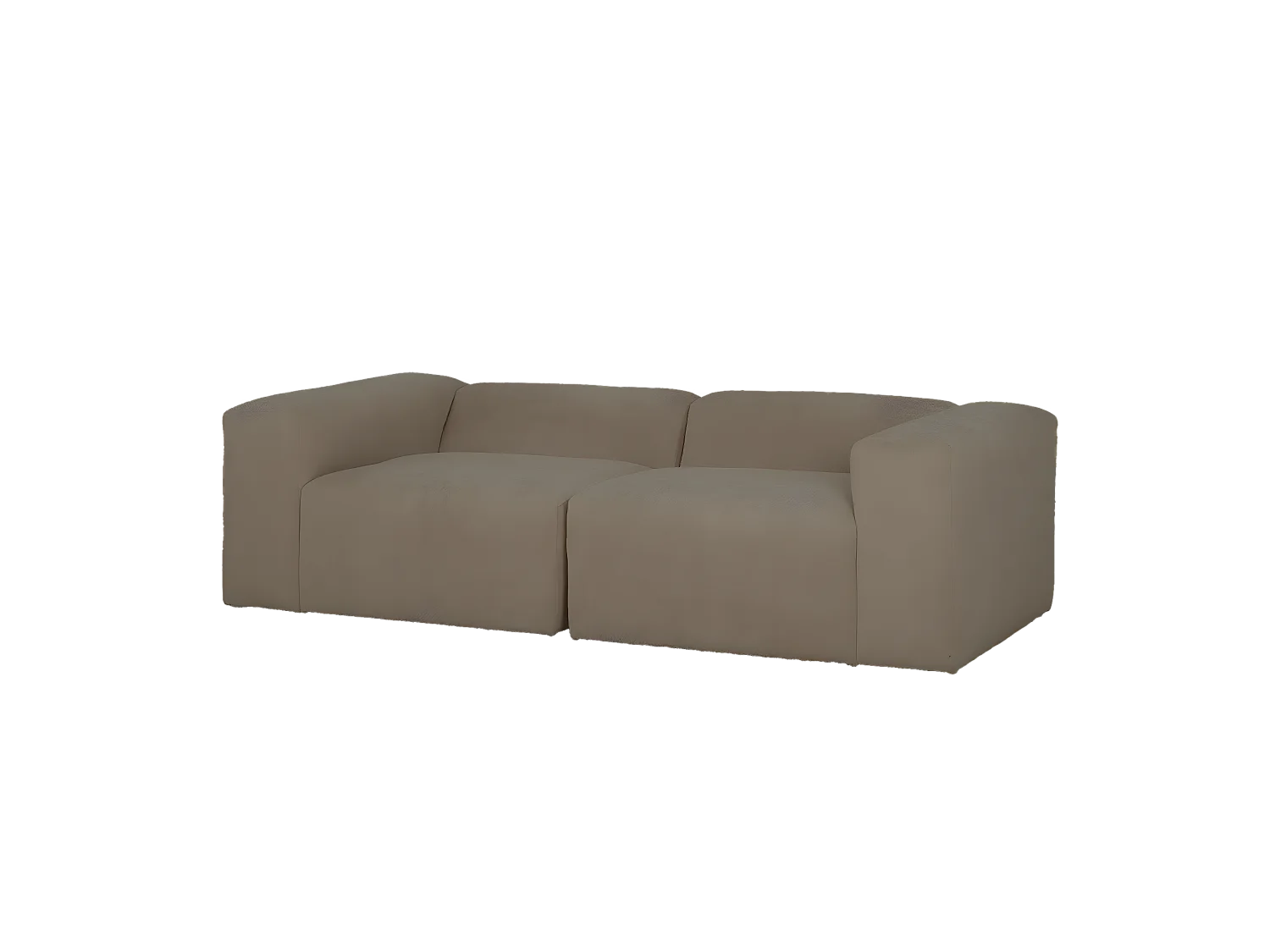 Sofá de 4 plazas de 2 módulos de bouclé color marrón 240x70x110cm - BERTA - DECOWOOD