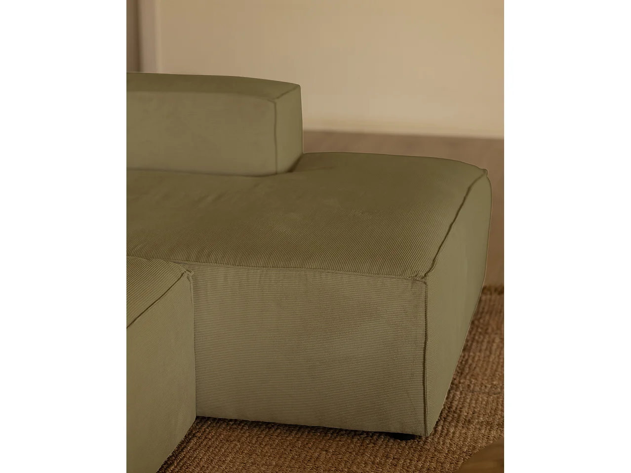 Divano 3 posti CHL destra velluto lime 250x175cm