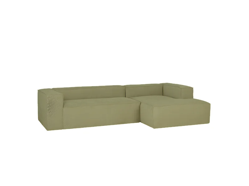 Canapé 2 places avec chaise longue d'angle droite en citron vert