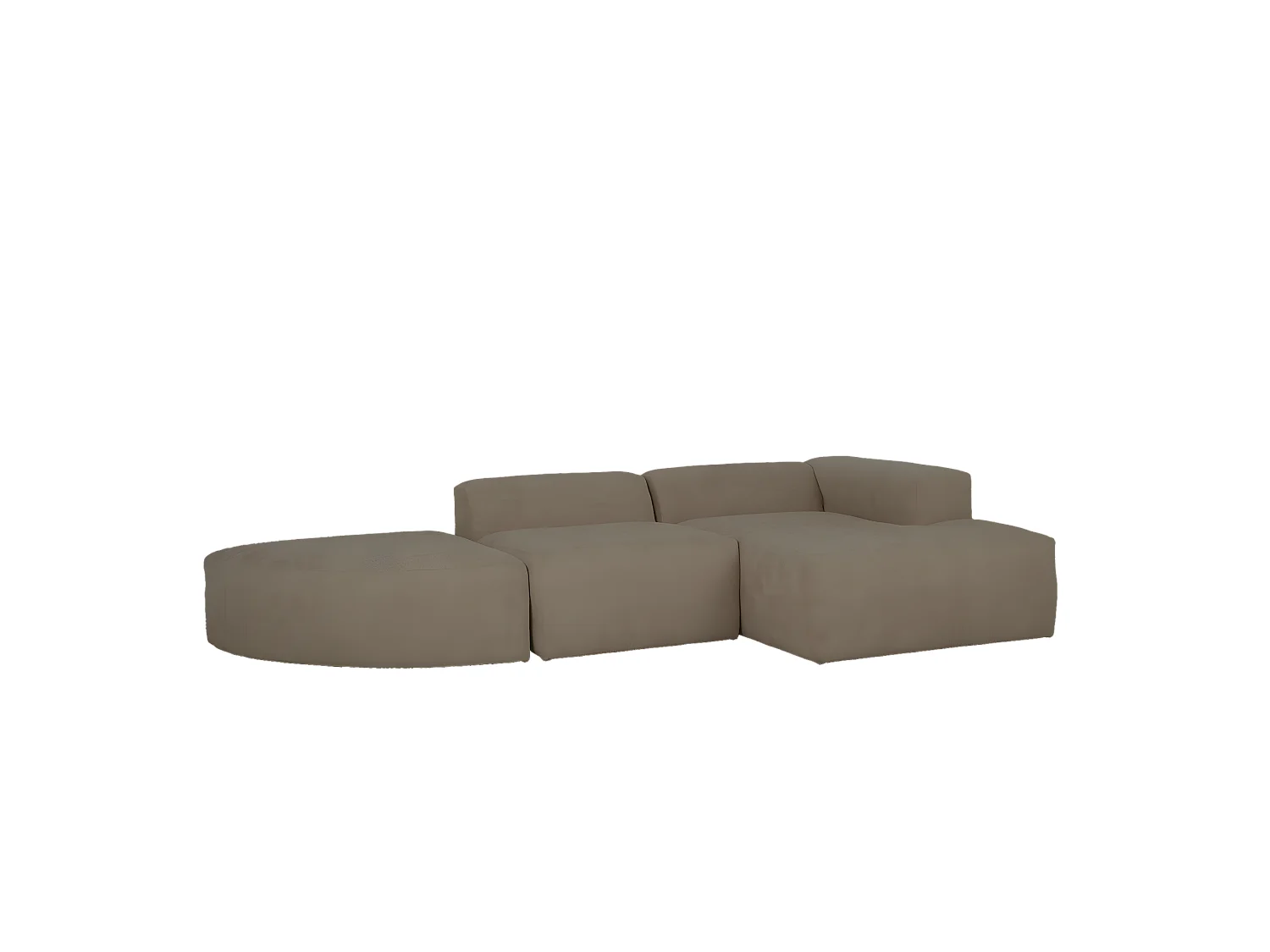 Sofá de 3 módulos curvo con chaise longue derecho bouclé marrón 320x70x172cm - BERTA - DECOWOOD