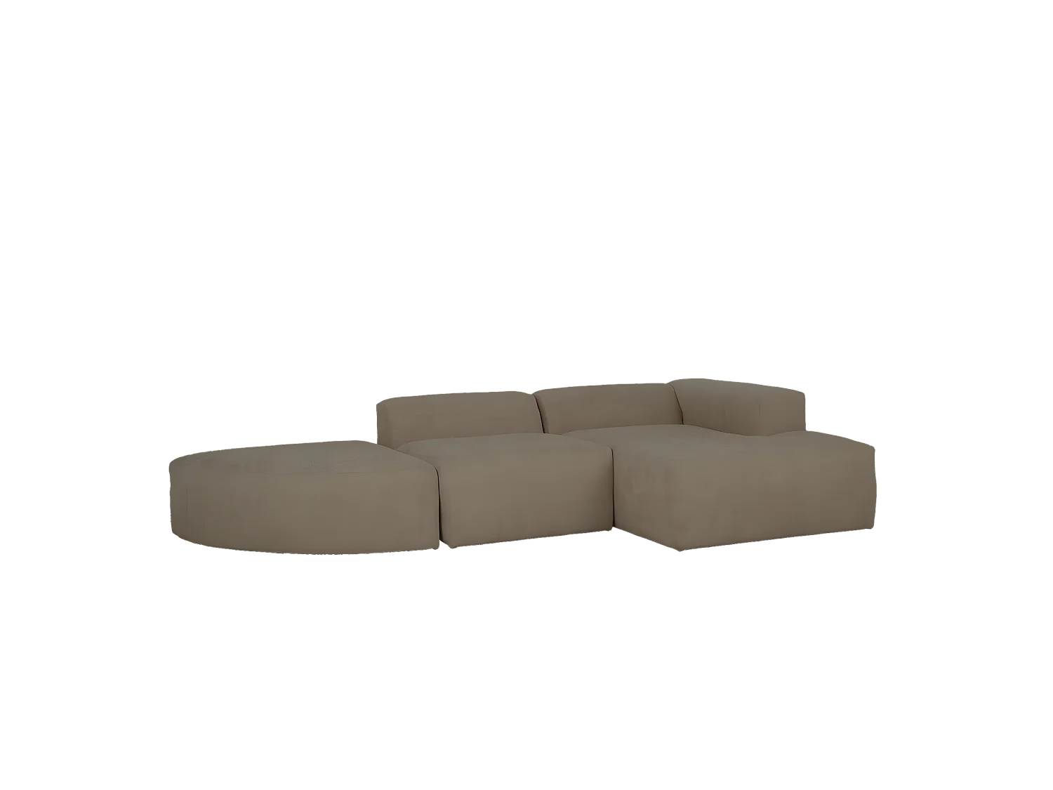 Sofá de 3 módulos curvo con chaise longue derecho bouclé marrón 320x70x172cm - BERTA - DECOWOOD