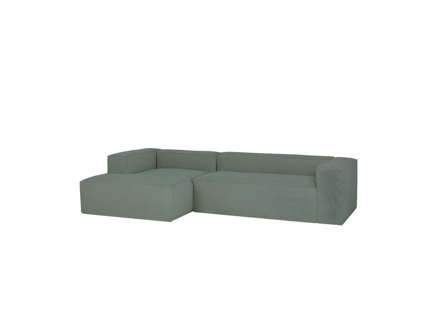 Canapé 4/5 places avec chaise longue d'angle gauche en bleu-vert - DECOWOOD
