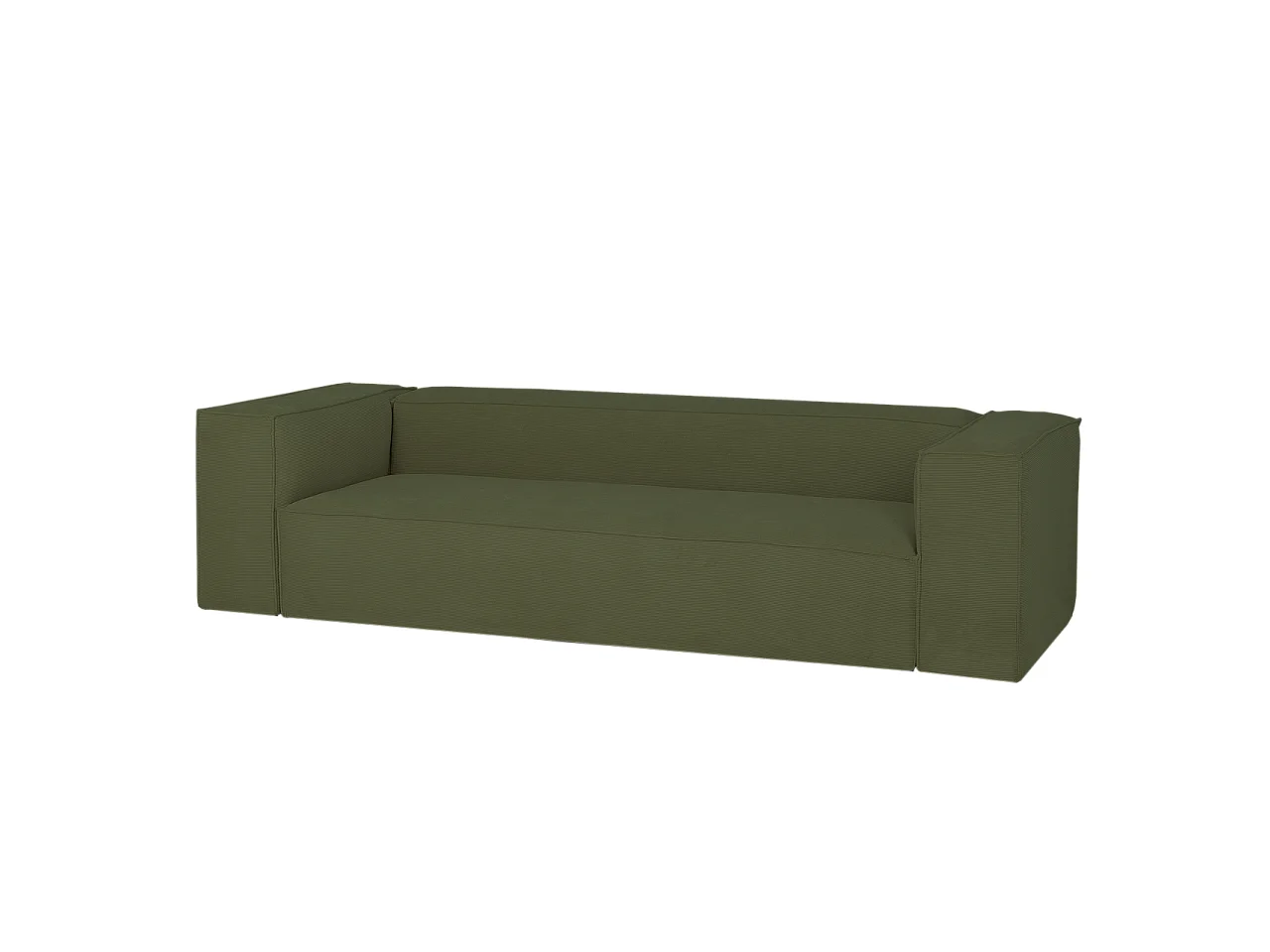 Sofá de 4 plazas de pana color verde 260x70x110cm - LOLA - DECOWOOD