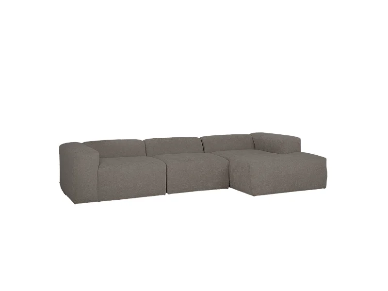 Divano a 3 moduli con CHL destra bouclé colore grigio scuro 330x172cm