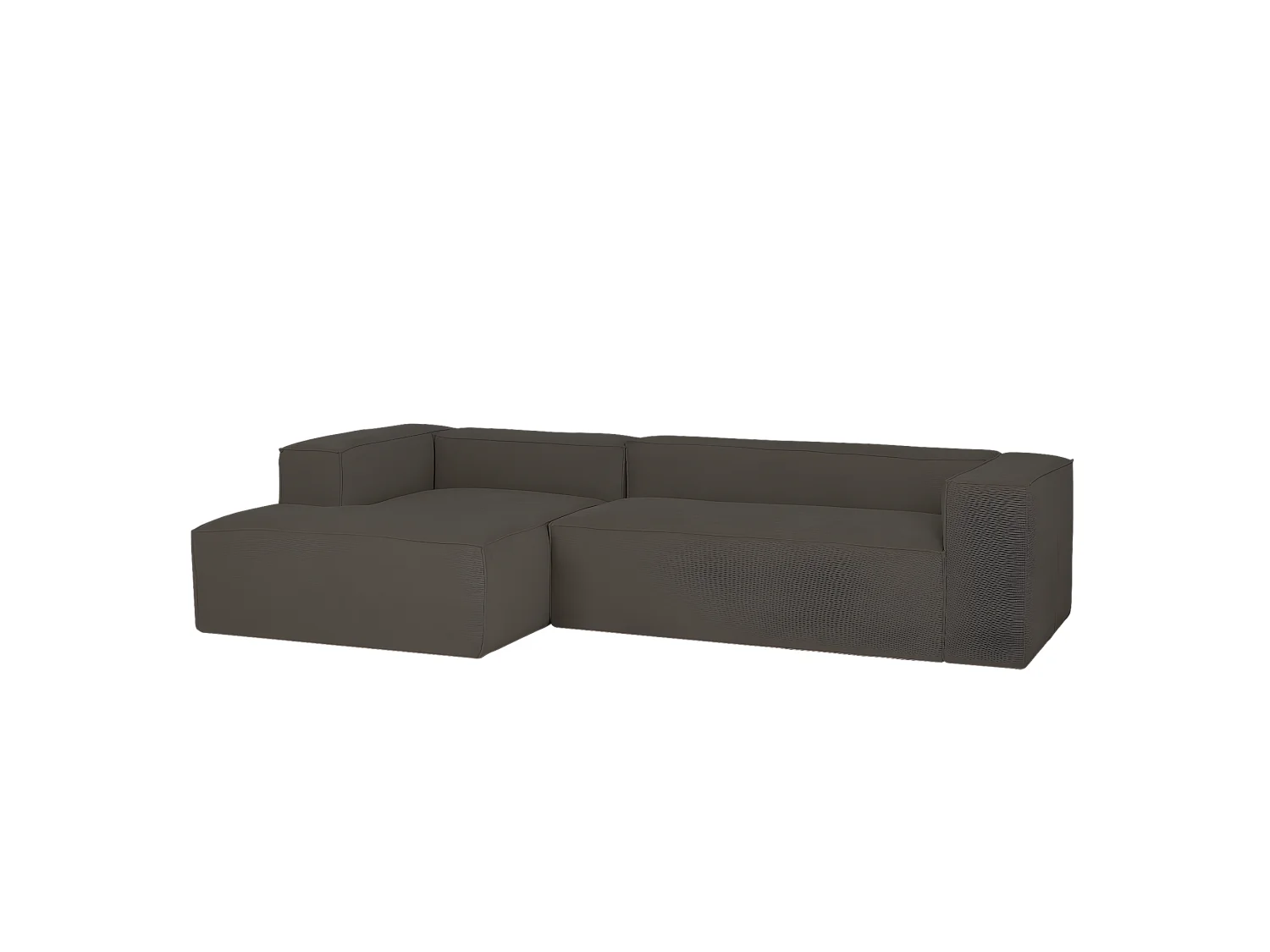 Divano 3 posti CHL sinistra velluto grigio scuro 250x175cm