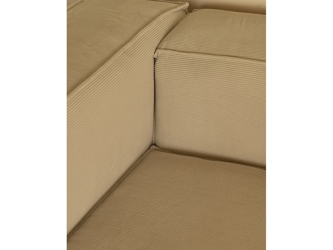 Canapé 4 places en velours côtelé couleur beige