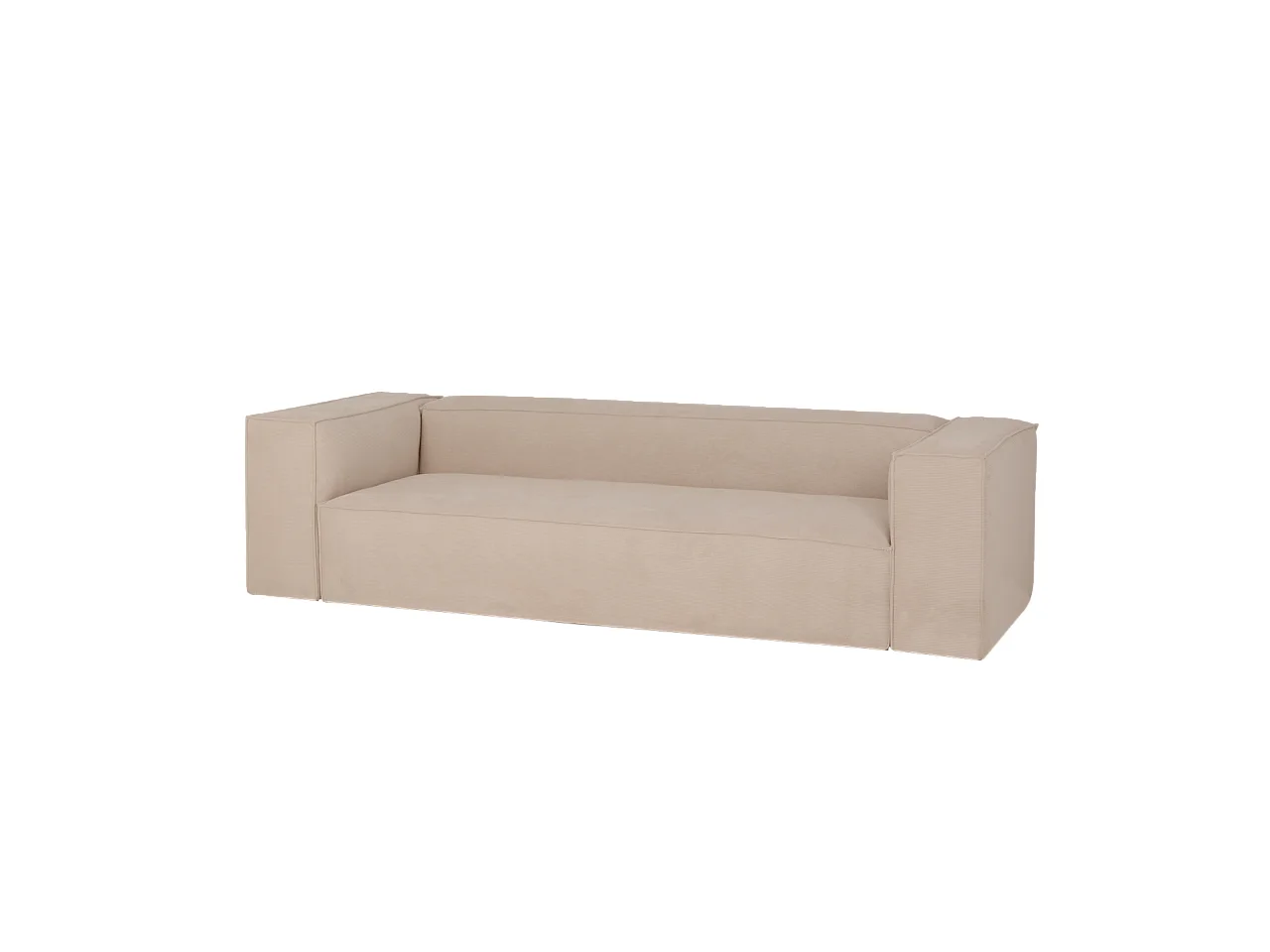 Sofá de 4 plazas de pana color beige 260x70x110cm - LOLA - DECOWOOD