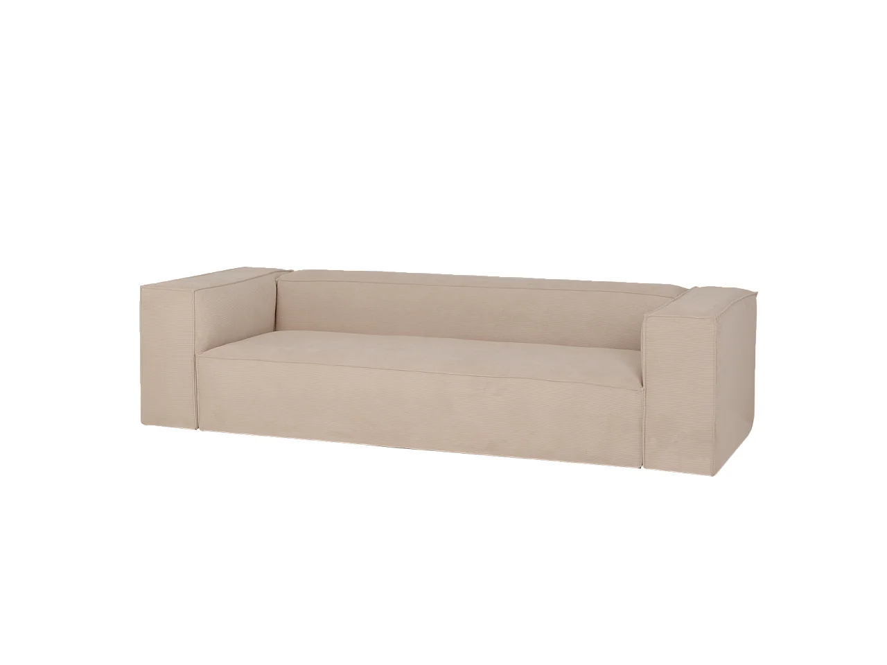 Divano 4 posti in velluto colore beige 260x110cm