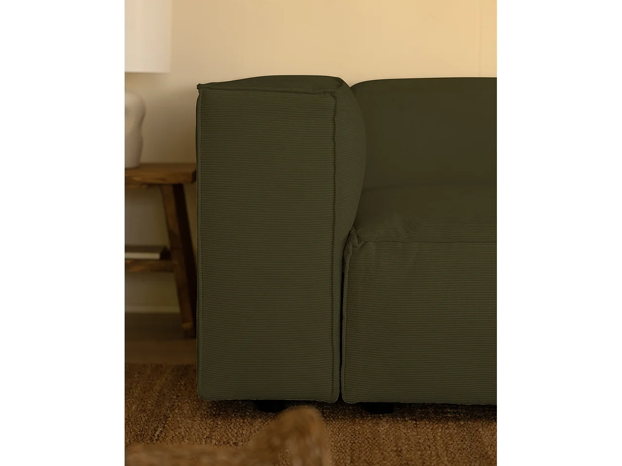 Divano 3/4 posti in velluto verde 210x110cm