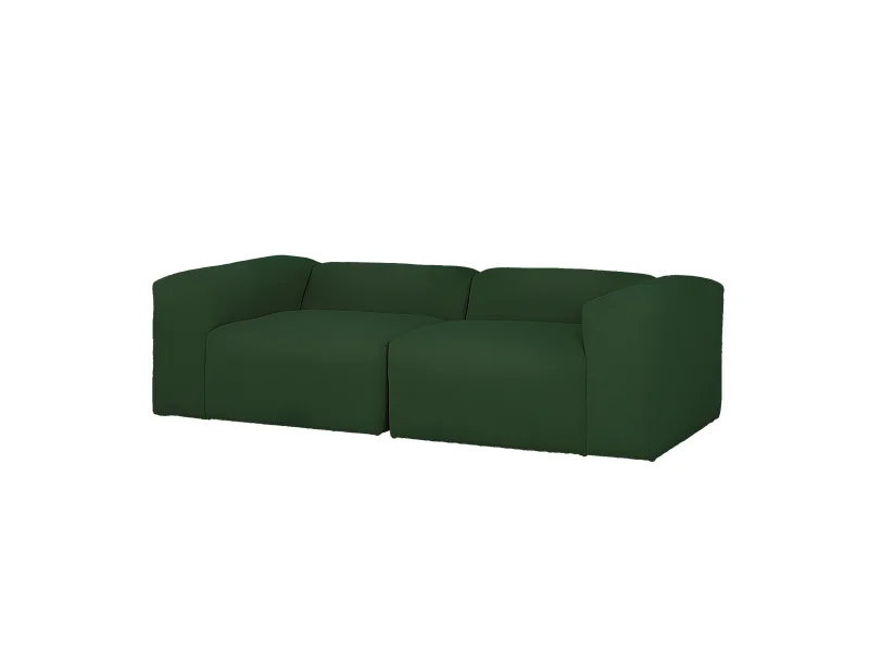 Sofá de 4 plazas de 2 módulos de bouclé color verde 240x70x110cm - BERTA - DECOWOOD