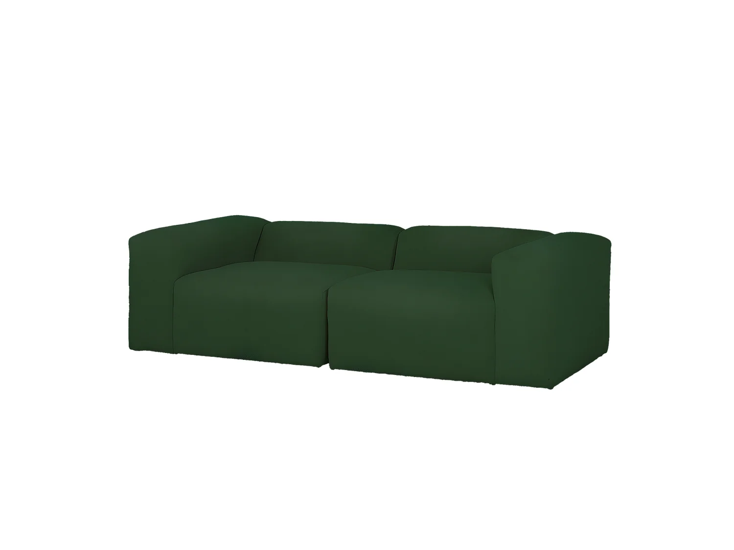 Sofá de 4 plazas de 2 módulos de bouclé color verde 240x70x110cm - BERTA - DECOWOOD